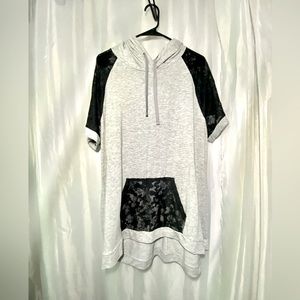 Grey Short Sleeve Hoodie, Lane Bryant